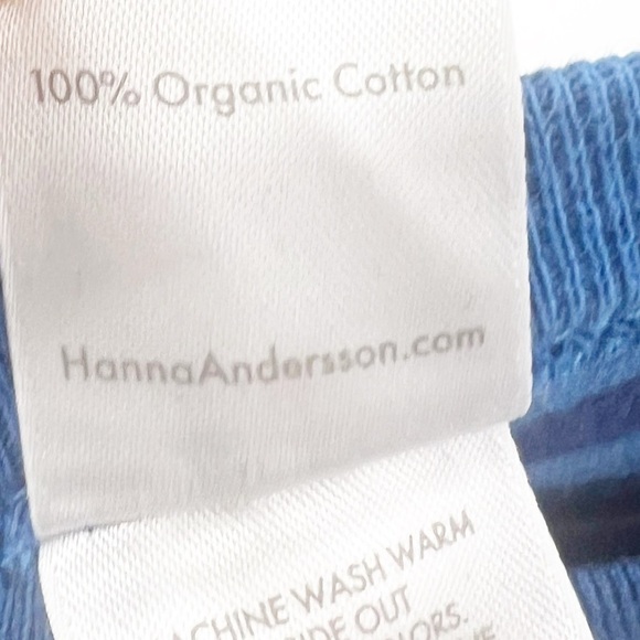 ✅ HANNA ANDERSSON NAVY AND BLUE STRIPED SHORT SLEEVE T-SHIRT ADULT X-LARGE - Picture 5 of 5